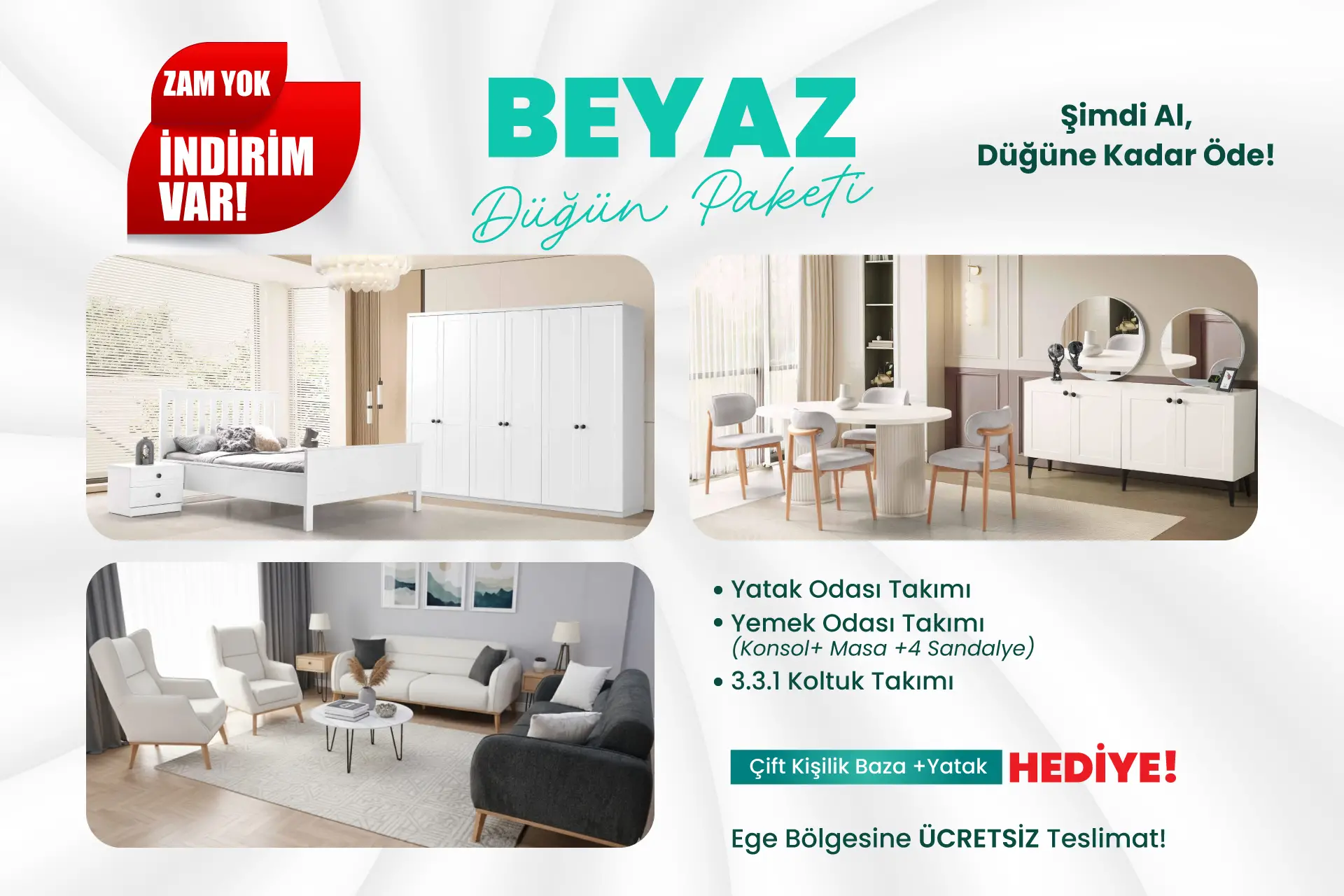 Beyaz Düğün Paketi *MDF