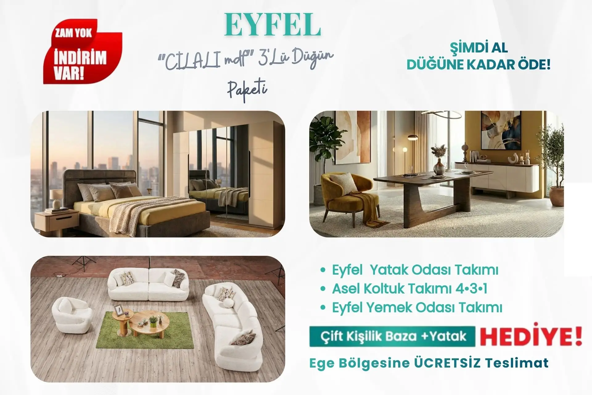 EYFEL DÜĞÜN PAKETİ *MDF