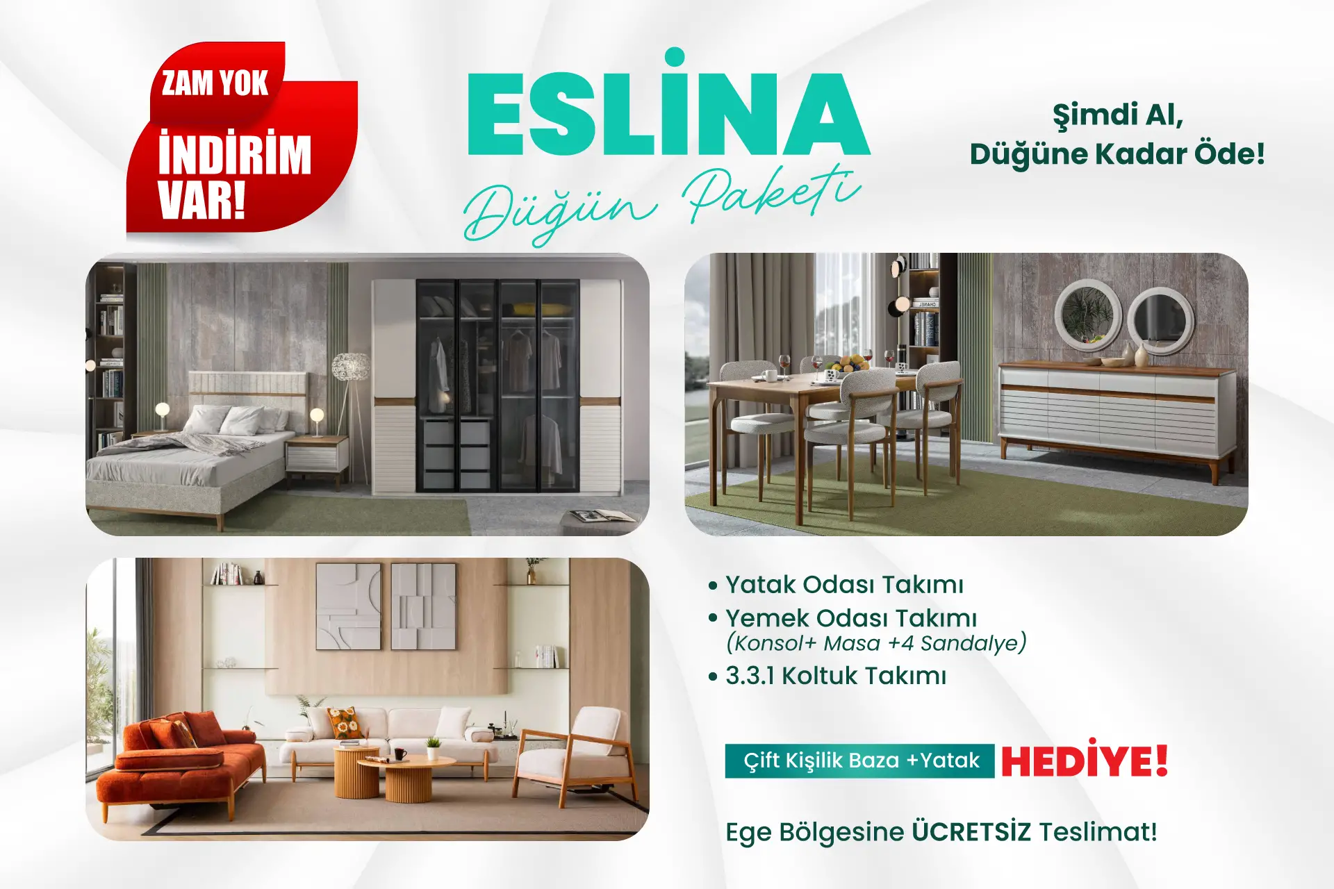 Eslina Düğün Paketi *MDF CİLALI