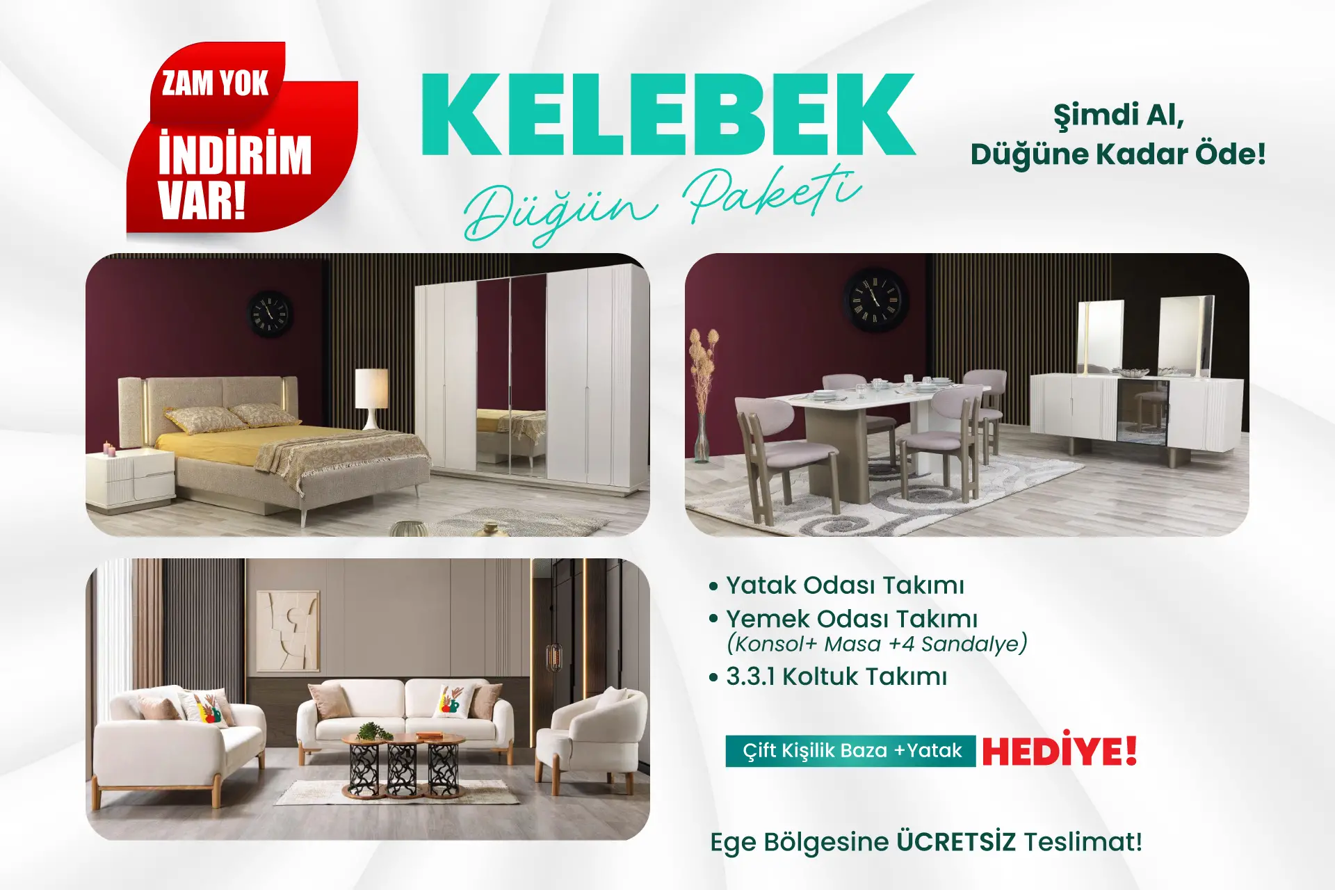 Kelebek Düğün Paketi **MDF